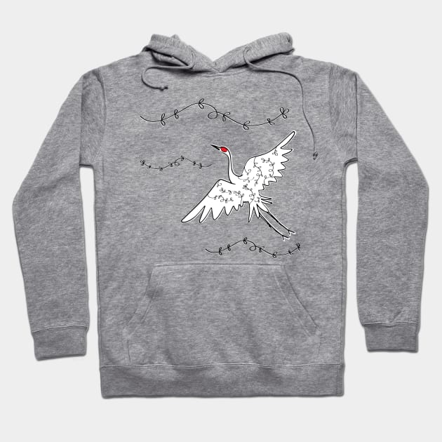 Sandhill Crane Flying Hoodie by ArtAndPixels